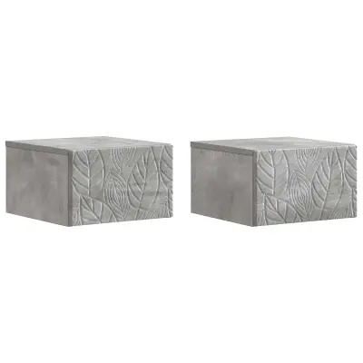 vidaXL Stenska stranska miza 2 pcs Betonsko siva 34,5 x 33 x 20 cm