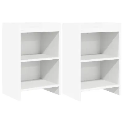 vidaXL Posteljne mize 2 pcs Bela 40 x 30 x 60 cm Inženirski les