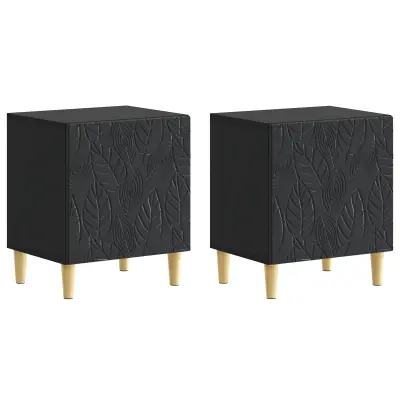 vidaXL Nočna omarica 2 pcs Črna 43 x 34,5 x 50 cm Inženirski les
