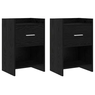 vidaXL Posteljne mize 2 pcs Črni hrast 40 x 30 x 60 cm Inženirski les