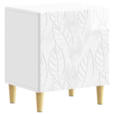 vidaXL Nočna omarica Bela visok sijaj 43 x 34,5 x 50 cm Inženirski les