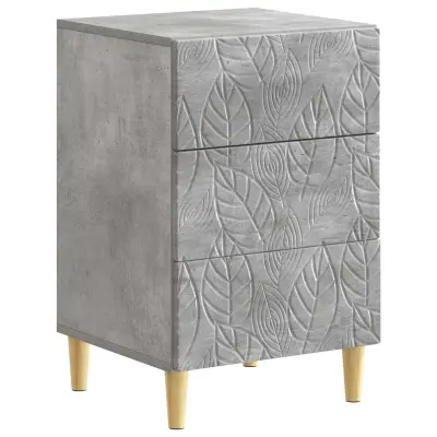 vidaXL Nočna omarica Betonsko siva 43 x 39,5 x 66,5 cm Inženirski les