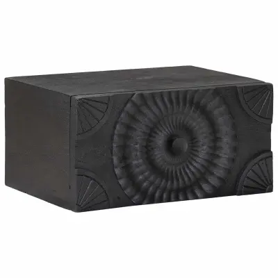 vidaXL Ročno izdelana nočna omarica Črna 40 x 30 x 20 cm