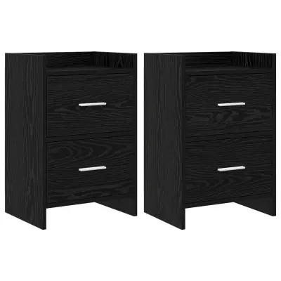 vidaXL Posteljne mize 2 pcs Črni hrast 40 x 30 x 60 cm Inženirski les