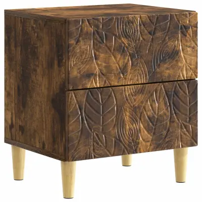 vidaXL Nočna omarica Dimljen hrast 43 x 34,5 x 48 cm Inženirski les
