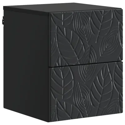 vidaXL Stenski nočni omarici Črna 34,5 x 33 x 40 cm Inženirski les