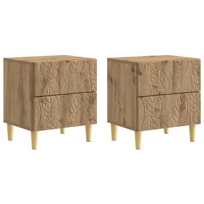 vidaXL Nočna omarica 2 pcs Artisan hrast 43 x 34,5 x 48 cm