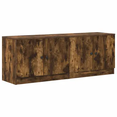 vidaXL Posteljna omarica z vrati 2 pcs Dimljeni Hrast 66 x 35 x 48 cm