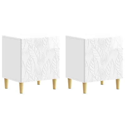 vidaXL Nočna omarica 2 pcs Bela visok sijaj 43 x 34,5 x 50 cm