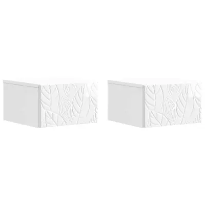 vidaXL Stenski nočni omarici 2 pcs Bela visok sijaj 49 x 34,5 x 20 cm