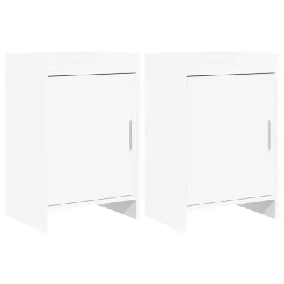 vidaXL Posteljne mize 2 pcs Bela 40 x 30 x 60 cm Inženirski les