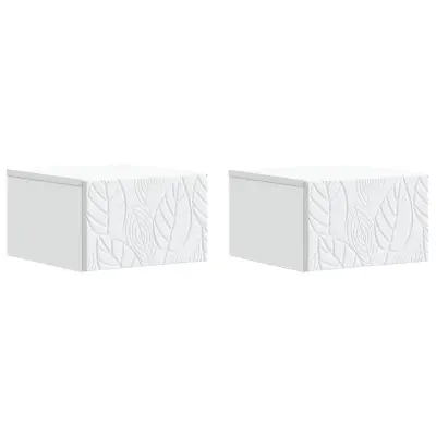 vidaXL Stenska stranska miza 2 pcs Bela 34,5 x 33 x 20 cm