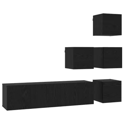 vidaXL Komplet TV omaric 6 pcs 60 x 30 x 30 cm Črni hrast