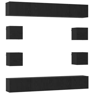 vidaXL Komplet TV omaric 8 pcs 100 x 30 x 30 cm Črni hrast