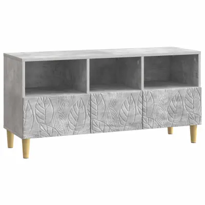 vidaXL TV omarica 102 x 34,5 x 50 cm Betonsko siva Inženirski les