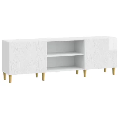 vidaXL TV omarica 150 x 31 x 50 cm Bela visok sijaj Inženirski les