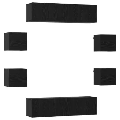 vidaXL Komplet TV omaric 8 pcs 120 x 30 x 30 cm Črni hrast