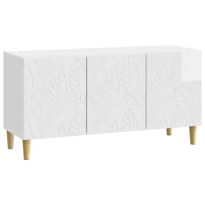 vidaXL TV omarica 99 x 34,5 x 50 cm Bela visok sijaj Inženirski les