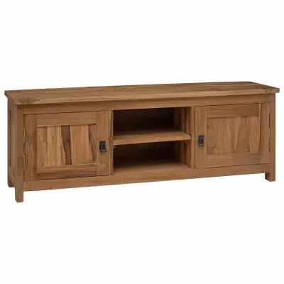 vidaXL TV omarica 110 x 30 x 40 cm Naravna Trden tikov les