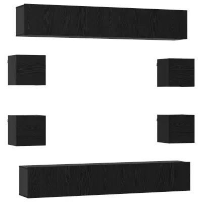vidaXL Komplet TV omaric 10 pcs 180 x 30 x 30 cm Črni hrast