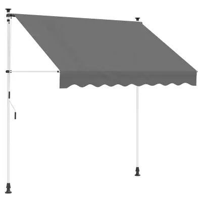vidaXL Ročno zložljivo senčilo Svetlo siva 150 cm