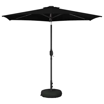 vidaXL Zunanje senčilo z LED lučmi 270 x 270 cm Poliester Črna