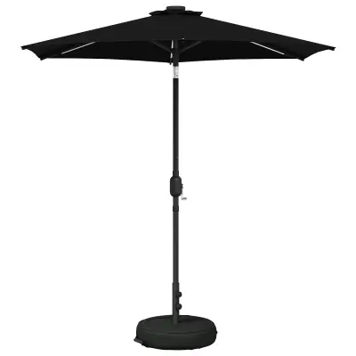 vidaXL Zunanje senčilo z LED lučmi 230 x 230 cm Poliester Črna