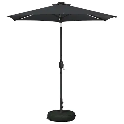 vidaXL Zunanje senčilo z LED lučmi 230 x 230 cm Poliester Antracit