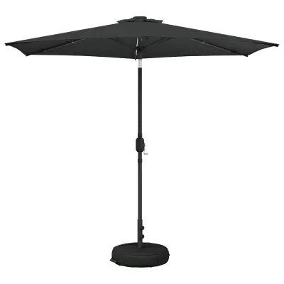 vidaXL Zunanje senčilo z LED lučmi 270 x 270 cm Poliester Antracit