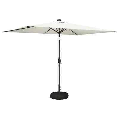 vidaXL Zunanje senčilo z LED lučmi 200 x 300 cm Poliester Krem