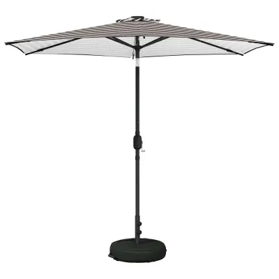 vidaXL Zunanje senčilo z LED lučmi 270 x 270 cm Poliester Črna in bela