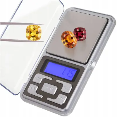 Digitalna mini LCD žepna tehtnica za nakit 200-0.01g osvetljena srebrna