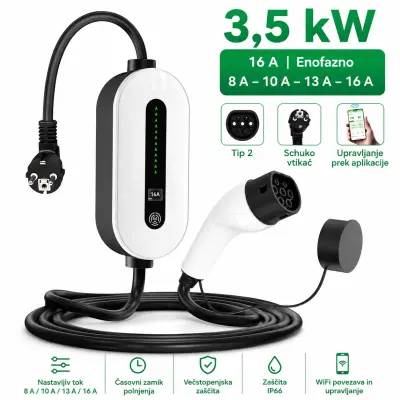 Prenosna polnilnica za električna vozila  A8 Pro – WiFi SmartLife