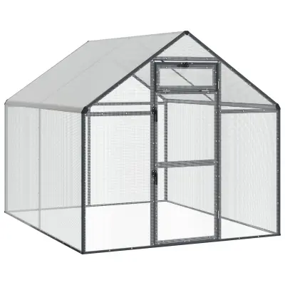 vidaXL Ptičnik Antracit 181,5 x 221 x 173,5 cm Varjena žičnata mreža