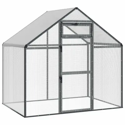 vidaXL Ptičnik Antracit 181,5 x 110,5 x 173,5 cm Varjena žičnata mreža