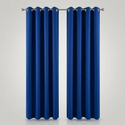 Thermo zatemnitvena zavesa Blackout Thermo, 100% zatemnitev, 2 panela 140x260 cm, mornarsko modra, termoizolacijska in zvočno dušeča iz poliestra