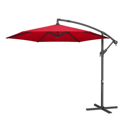 Nadstrešek za senčnik z nosilcem, premer 300 cm x višina 245 cm, rdeč