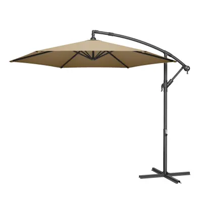 Nadstrešek za senčnik 300 cm, nagibni, barva taupe