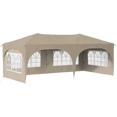 vidaXL Zložljivi šotor za zabave 575 x 288 x 245 cm Krem