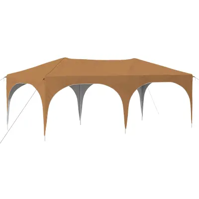 vidaXL Zložljivi šotor za zabave 575 x 288 x 245 cm Bež Oxford tkanina