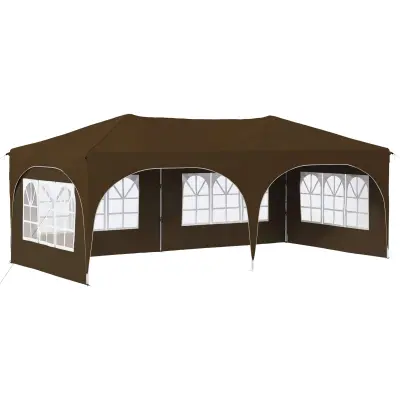vidaXL Zložljivi šotor za zabave 575 x 288 x 245 cm Taupe