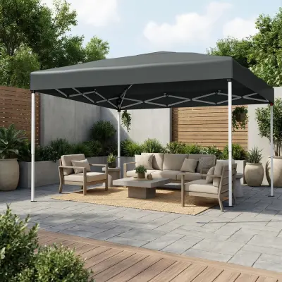 Zložljiv paviljon Gazebo 3x3x2,6 m siva