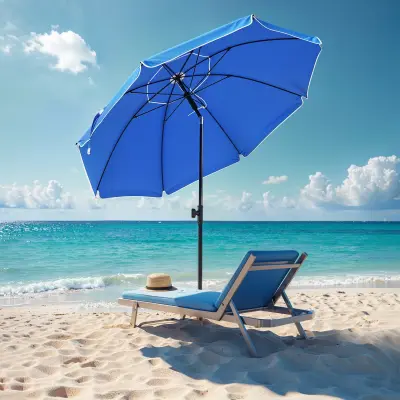 Plažni dežnik 160 cm modre barve