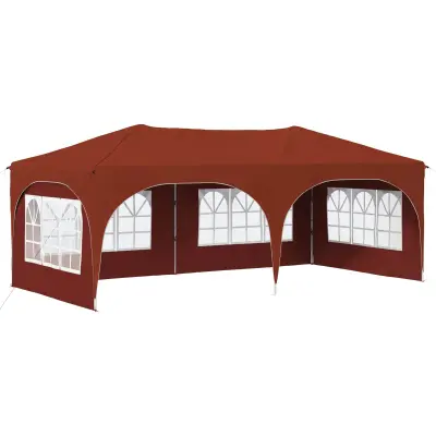 vidaXL Zložljivi šotor za zabave 575 x 288 x 245 cm Terakota