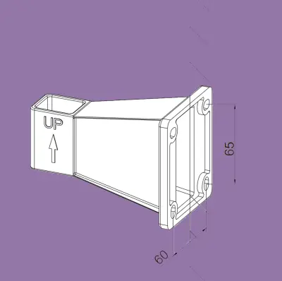 Stenski nosilec za stranske tende 9x8x13 cm siva