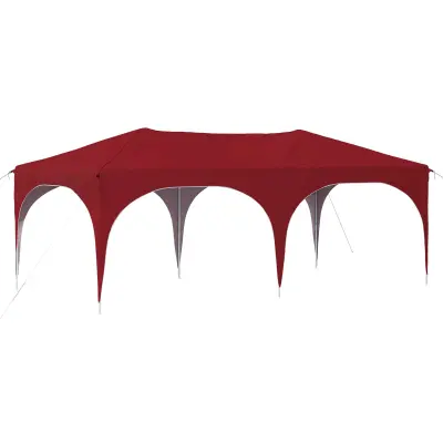 vidaXL Zložljivi šotor za zabave 575 x 288 x 245 cm Burgundija