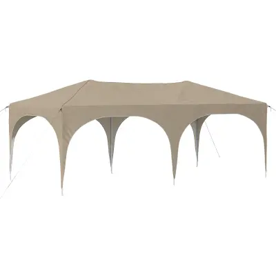 vidaXL Zložljivi šotor za zabave 575 x 288 x 245 cm Krem
