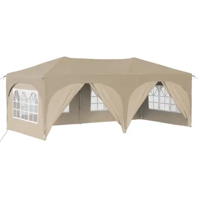 vidaXL Zložljivi šotor za zabave 575 x 288 x 245 cm Krem