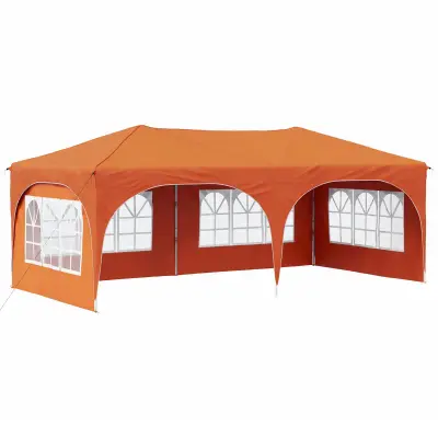 vidaXL Zložljivi šotor za zabave 575 x 288 x 245 cm Oranžna