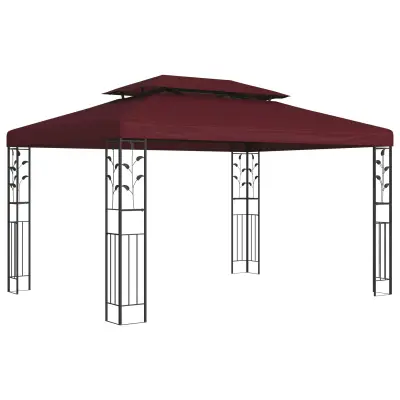 vidaXL Paviljon 3,97 x 2,96 x 2,68 m Vinorodna rdeča